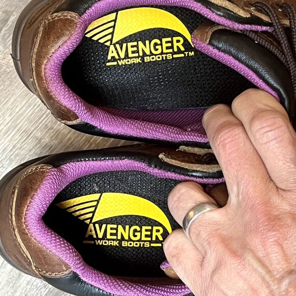 Avenger Oxford A7166 Safety Toe Shoes Brown Leather Womens 7.5 UK 5 EU 37.5 - Picture 9 of 10